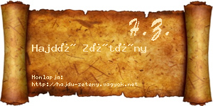 Hajdú Zétény névjegykártya